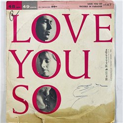 Winter Billy, Ken Wright vinyylisingle Trouble In Paradise / Love You So  kansi VG- levy VG+ käytetty vinyylisingle
