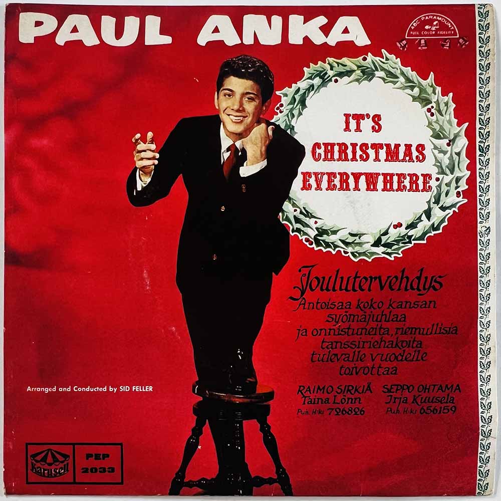Anka Paul vinyylisingle Christmas Greetings By Paul Anka  kansi VG levy EX- käytetty vinyylisingle