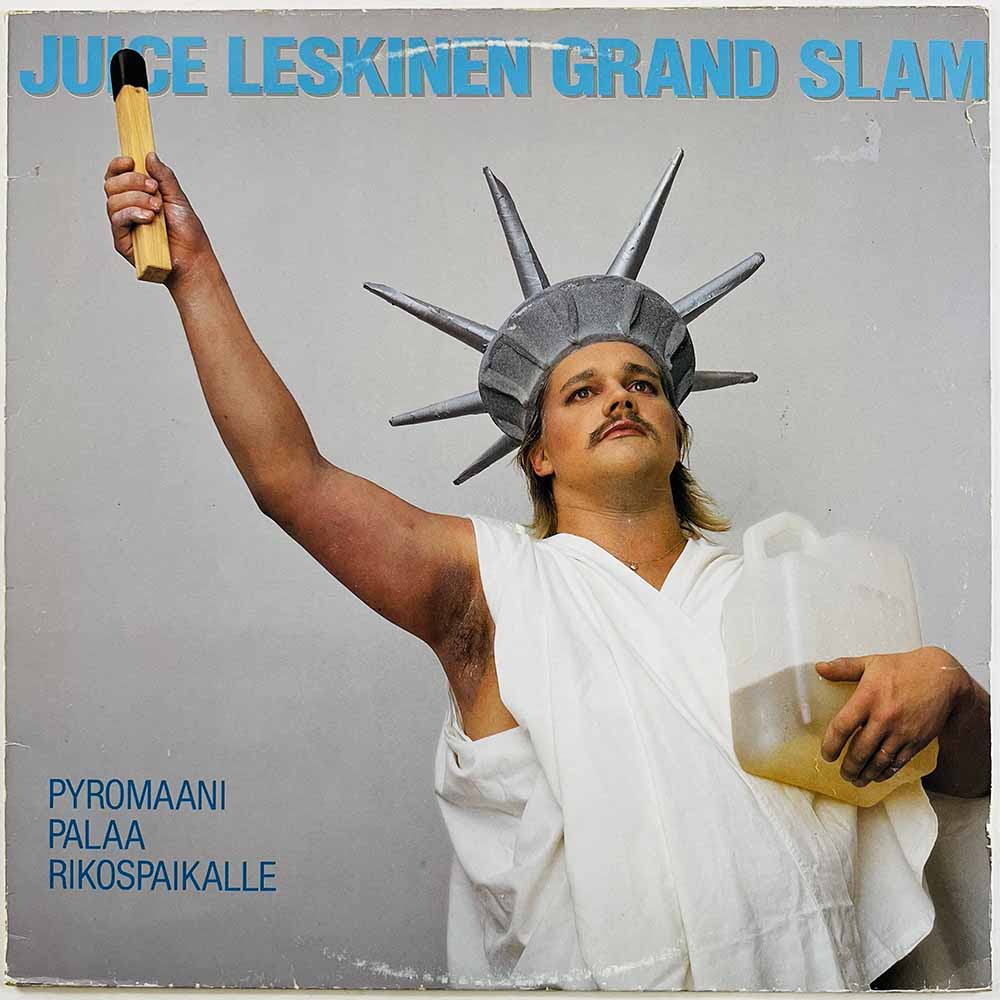 Juice Leskinen Grand Slam vinyl LP Pyromaani palaa rikospaikalle  kansi VG levy EX Käytetty LP