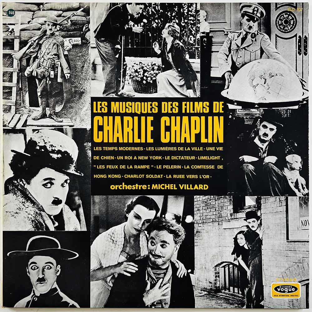 Villard Michel vinyl LP Les musiques des films de Charlie Chaplin  kansi VG+ levy EX Käytetty LP