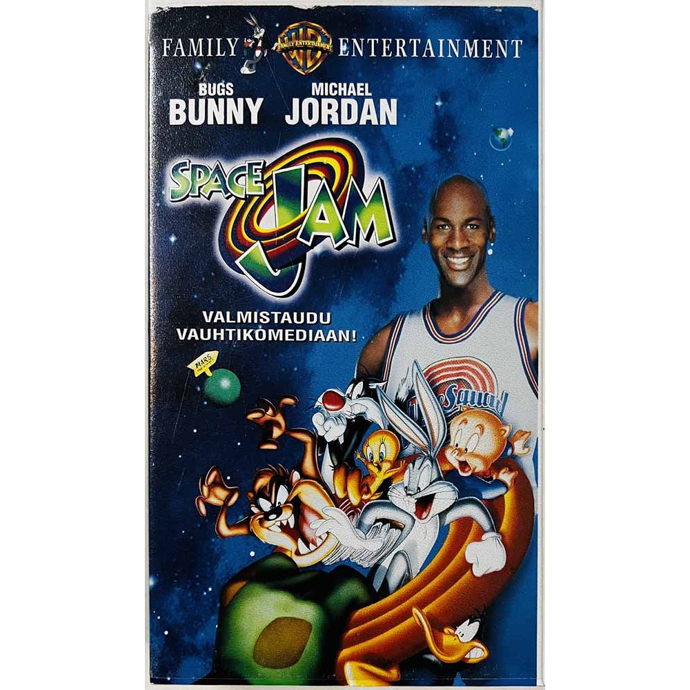 VHS - Elokuva: Space Jam Bugs Bunny, Michael Jordan kansipaperi EX VHS-kasetin kunto EX- VHS video