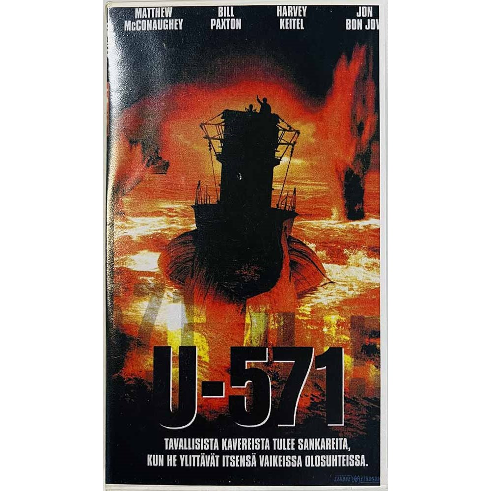 VHS - Elokuva: U-571 kansipaperi EX- VHS-kasetin kunto EX- VHS video