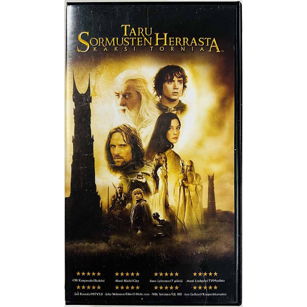 VHS - Elokuva: Taru sormusten herrasta, kaksi tornia kansipaperi EX VHS-kasetin kunto EX- VHS video