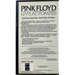 VHS - Pink Floyd: Live At Pompeii kansipaperi EX- VHS-kasetin kunto EX- VHS video