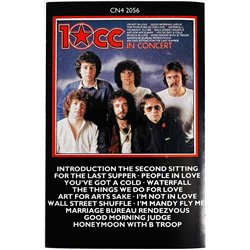 10cc Musiikkikasetti 10cc In Concert  kansi EX kasetti EX käytetty kasetti