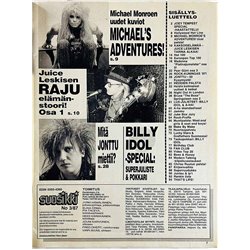 Suosikki 1987 No 3 Julisteet: A-HA ja Billy Idol aikakauslehti