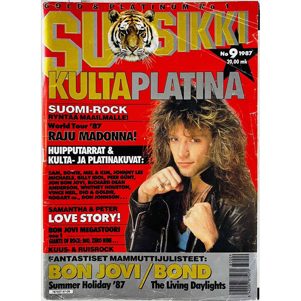 Suosikki 1987 No 9 Juliste: Bon Jovi / James Bond aikakauslehti