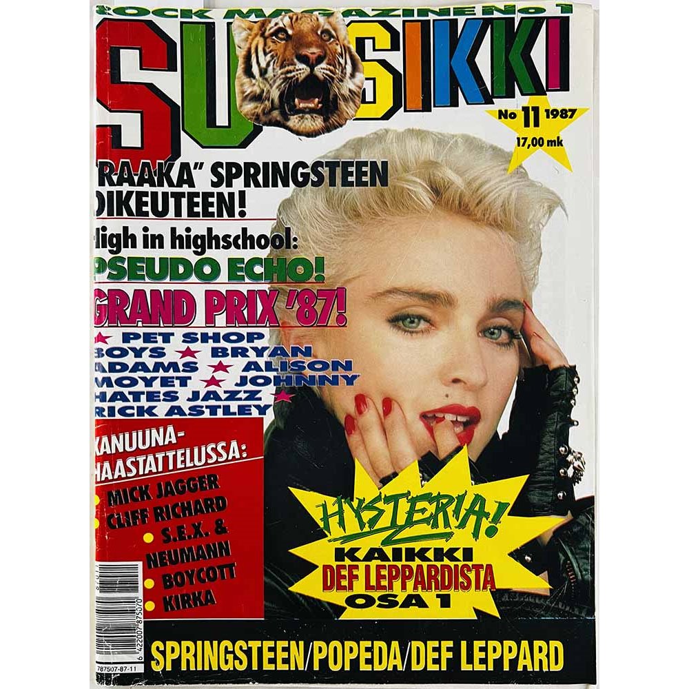 Suosikki 1987 No 11 Julisteet: Def Leppard, Springsteen, Popeda begagnade magazine