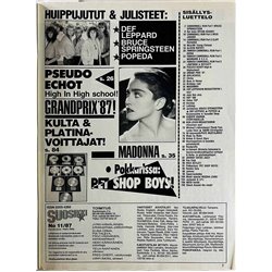 Suosikki 1987 No 11 Julisteet: Def Leppard, Springsteen, Popeda begagnade magazine
