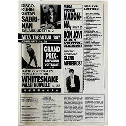 Suosikki 1988 No 1 Hurriganes, Whitesnake begagnade magazine