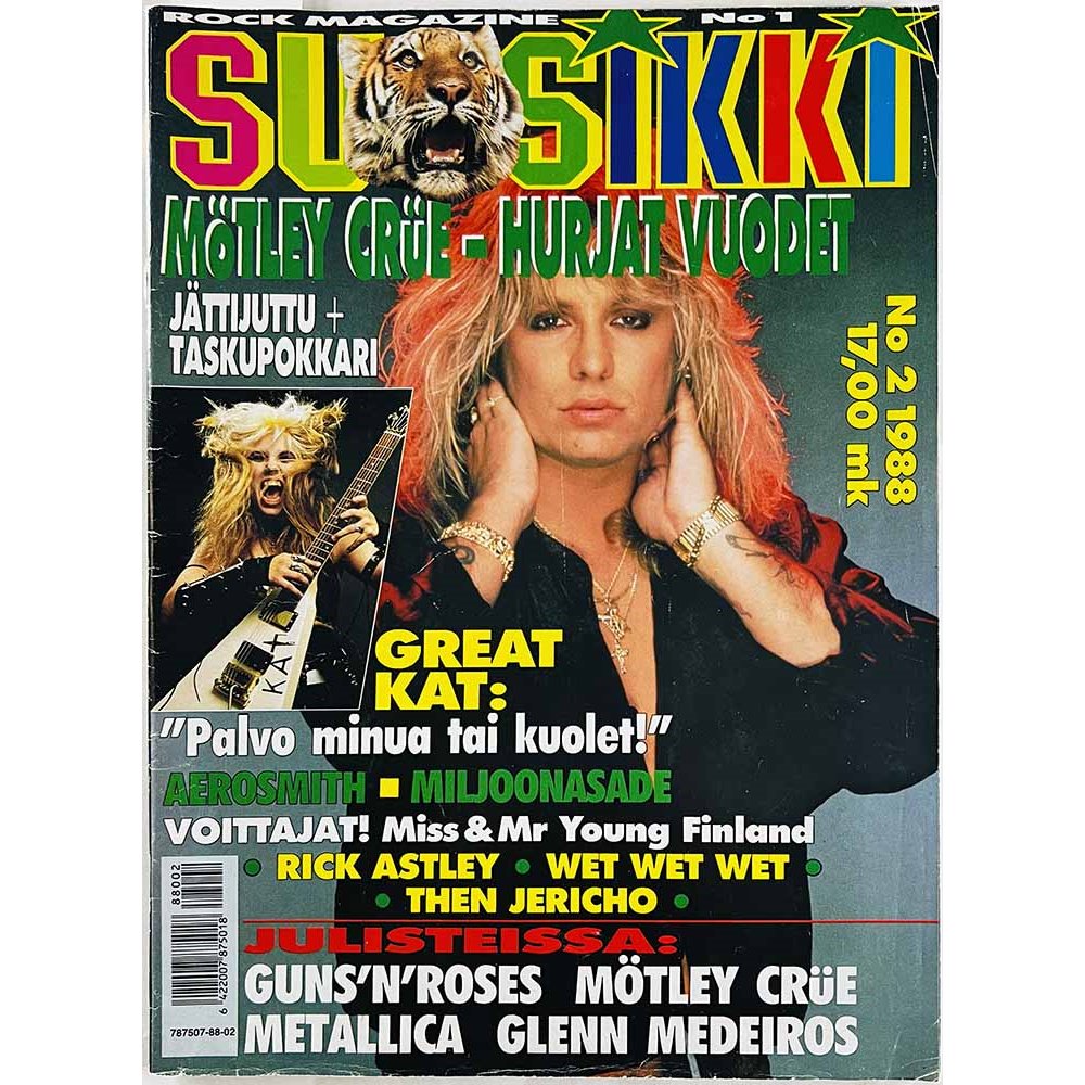 Suosikki 1988 No 2 Julisteet: Metallica / GNR / Mötley Crüe aikakauslehti