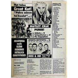 Suosikki 1988 No 2 Julisteet: Metallica / GNR / Mötley Crüe aikakauslehti