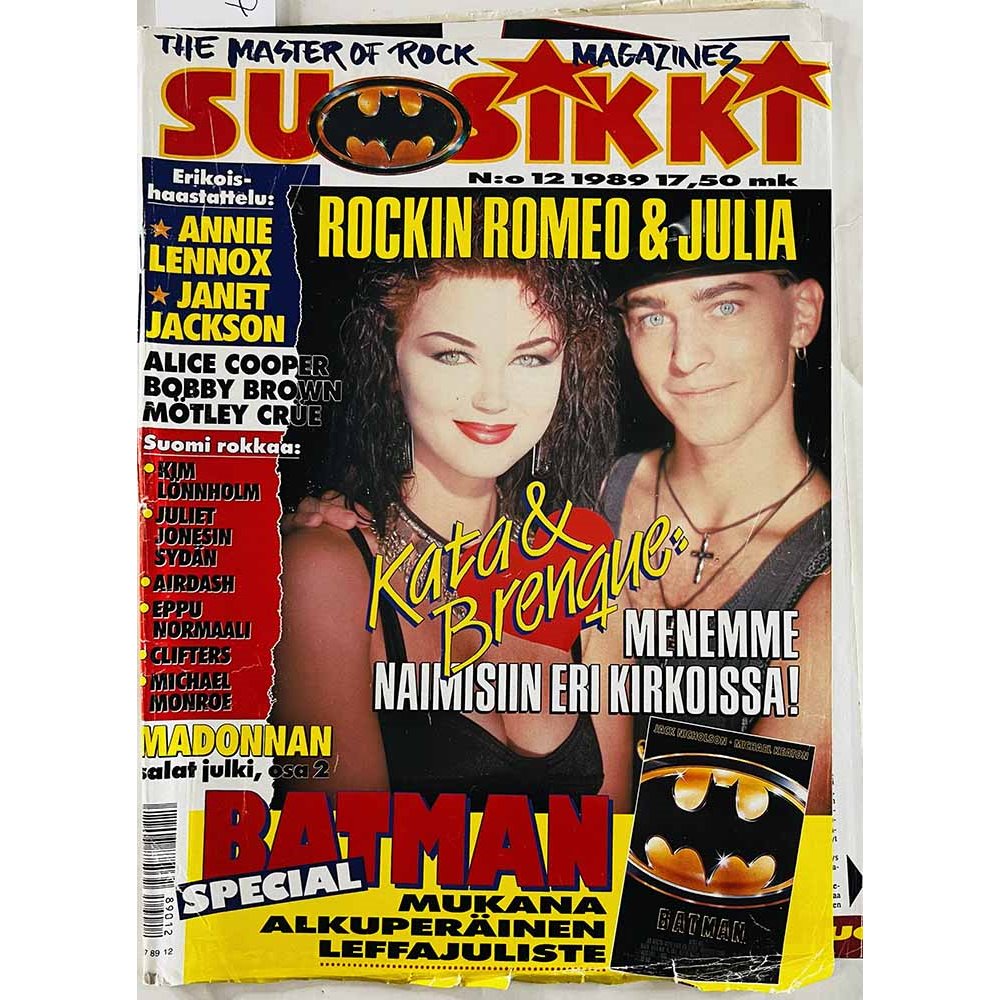 Suosikki 1989 N:o 12 mukana leffajuliste Batman begagnade magazine