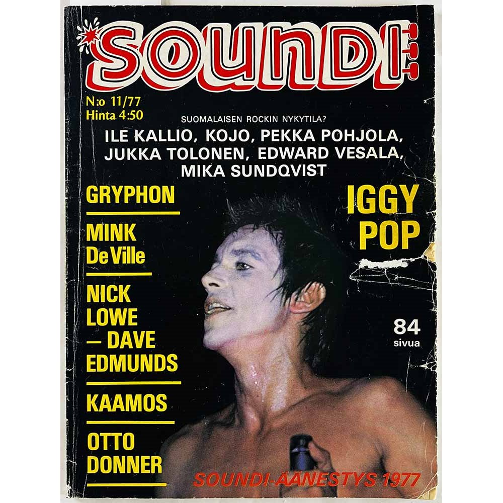 Soundi 1977 11 Iggy Pop, Nick Lowe, Dave Edmunds aikakauslehti