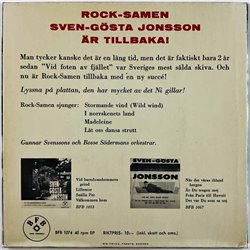 Jonsson Sven-Gösta 1961 BFB 1074 Rock-Samen begagnad singelskiva