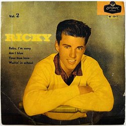 Nelson Ricky vinyylisingle Ricky, Vol. 2 EP  kansi VG levy VG käytetty vinyylisingle