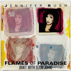 Jennifer Rush Duet With Elton John 1987 CBS 650865 7 Flames Of Paradise begagnad singelskiva