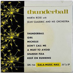 Marta Rose, Jean Claudric Et Son Orchestre vinyylisingle Thunderball EP  kansi EX- levy EX- käytetty vinyylisingle