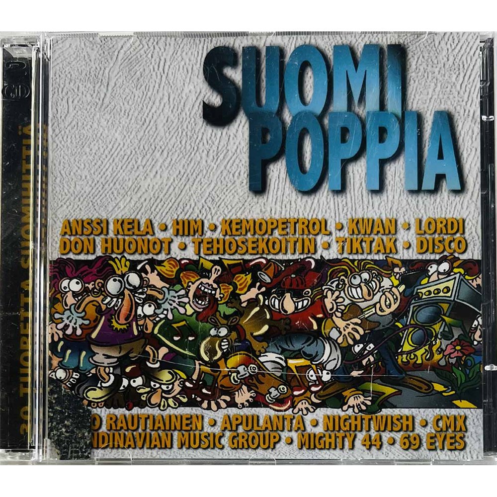 Apulanta, HIM, CMX, Anssi Kela, Lordi Käytetty CD Suomipoppia 2CD  kansi EX levy VG+ Käytetty CD