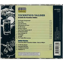 Valdes Vicentico Käytetty CD El Estilo De  kansi EX levy EX Käytetty CD