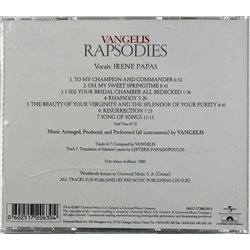 Vangelis & Irene Papas Käytetty CD Rhapsodies  kansi EX levy EX Käytetty CD