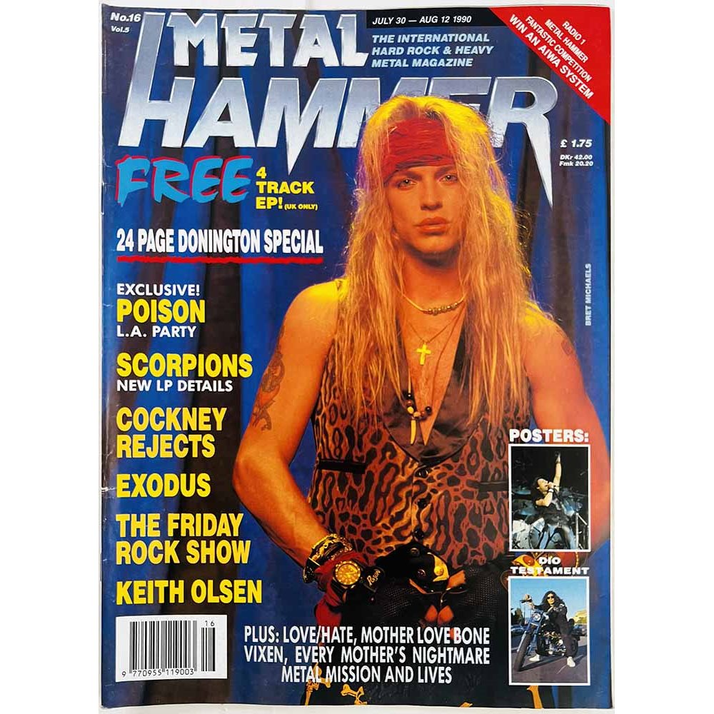 Metal Hammer Magazine : Poison, Exodus, Scorpions, Cockney Rejects - begagnade magazine