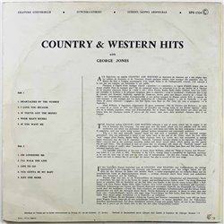 Jones George vinyl LP sings Country & Western Hits  kansi VG levy VG+ Käytetty LP