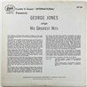 Jones George vinyl LP Sings his greatest hits  kansi VG+ levy EX Käytetty LP