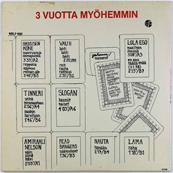 Hassisn Kone, Tinneri, Lama ym. vinyl LP 3 Vuotta myöhemmin  kansi VG+ levy EX Käytetty LP