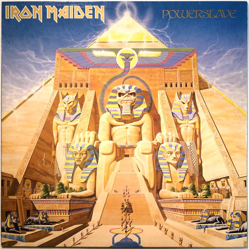 Iron Maiden vinyl LP Powerslave  kansi VG- levy EX- Käytetty LP
