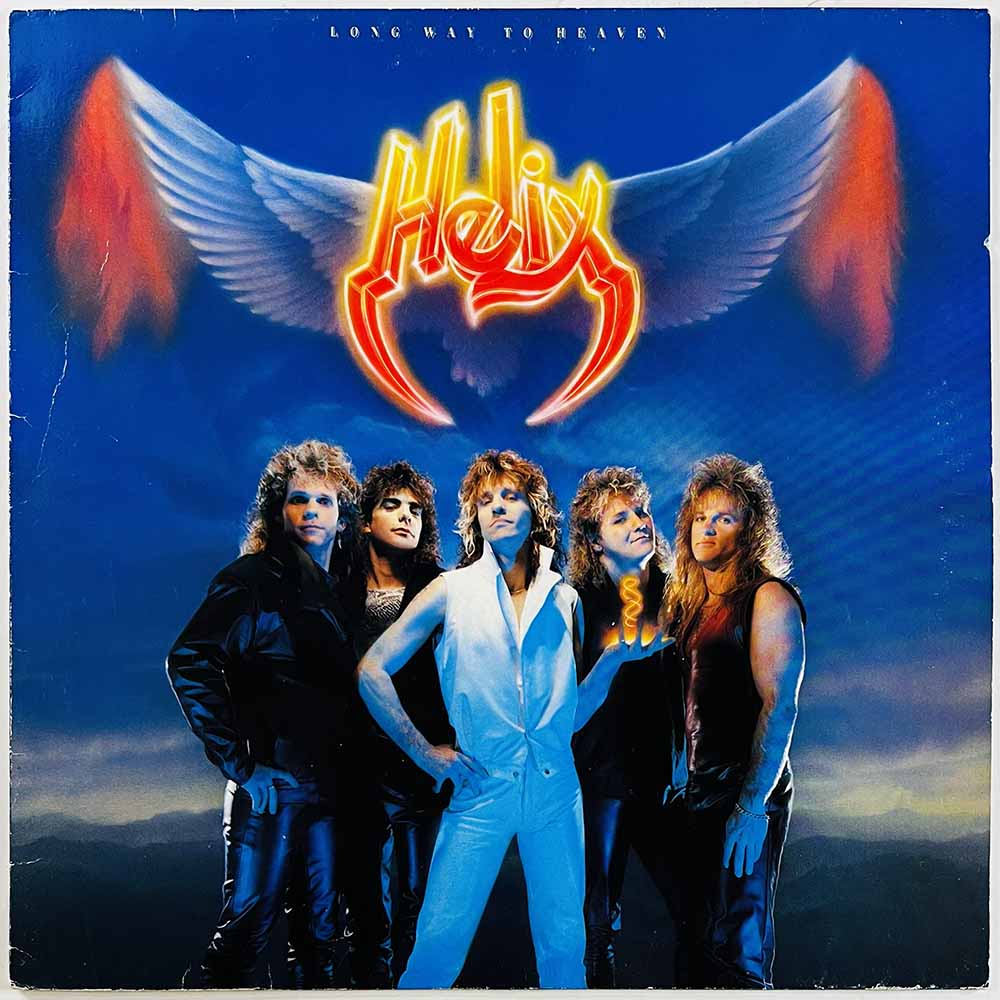 Helix vinyl LP Long way to heaven  kansi VG levy VG+ Käytetty LP