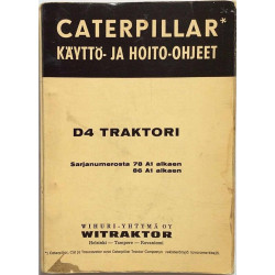 Caterpillar  D4 Traktori : Käyttö ja Hoito-ohjeet - Used book