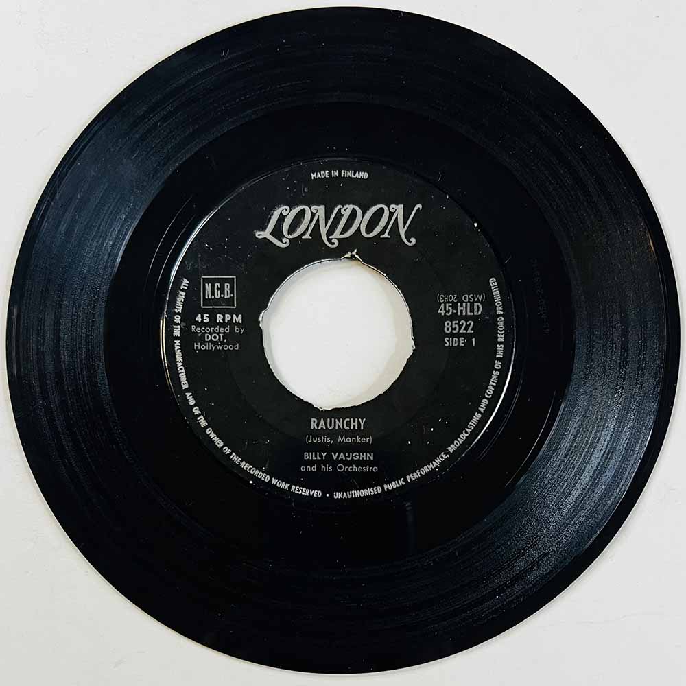 Billy Vaughn And His Orchestra Käytetty 7” ei kuvakantta Raunchy / Sail Along Silvery Moon  kansi Ei kuvakantta levy EX käytetty