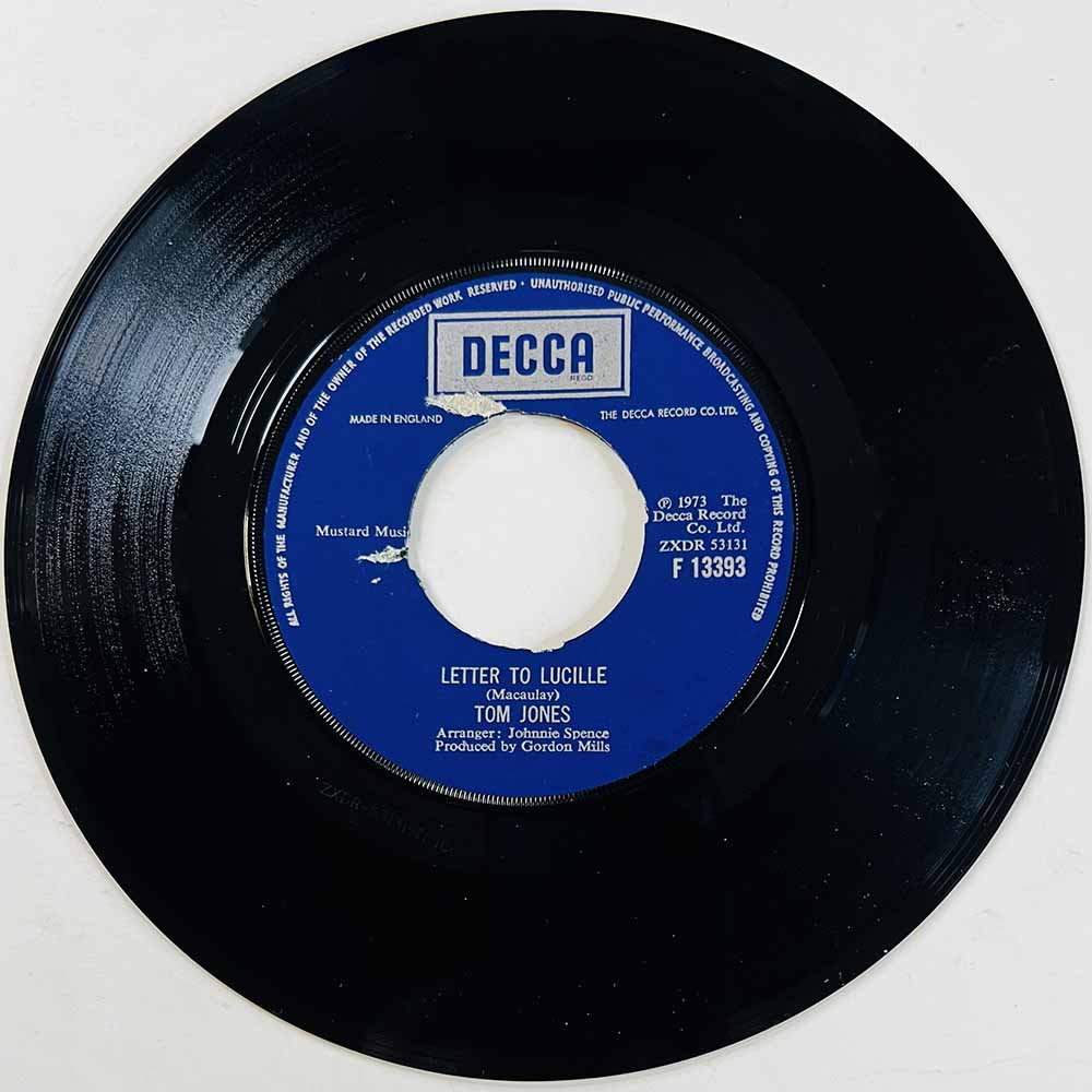 Jones Tom Käytetty 7” ei kuvakantta Letter To Lucille / Thank The Lord  kansi Ei kuvakantta levy EX käytetty vinyylisingle