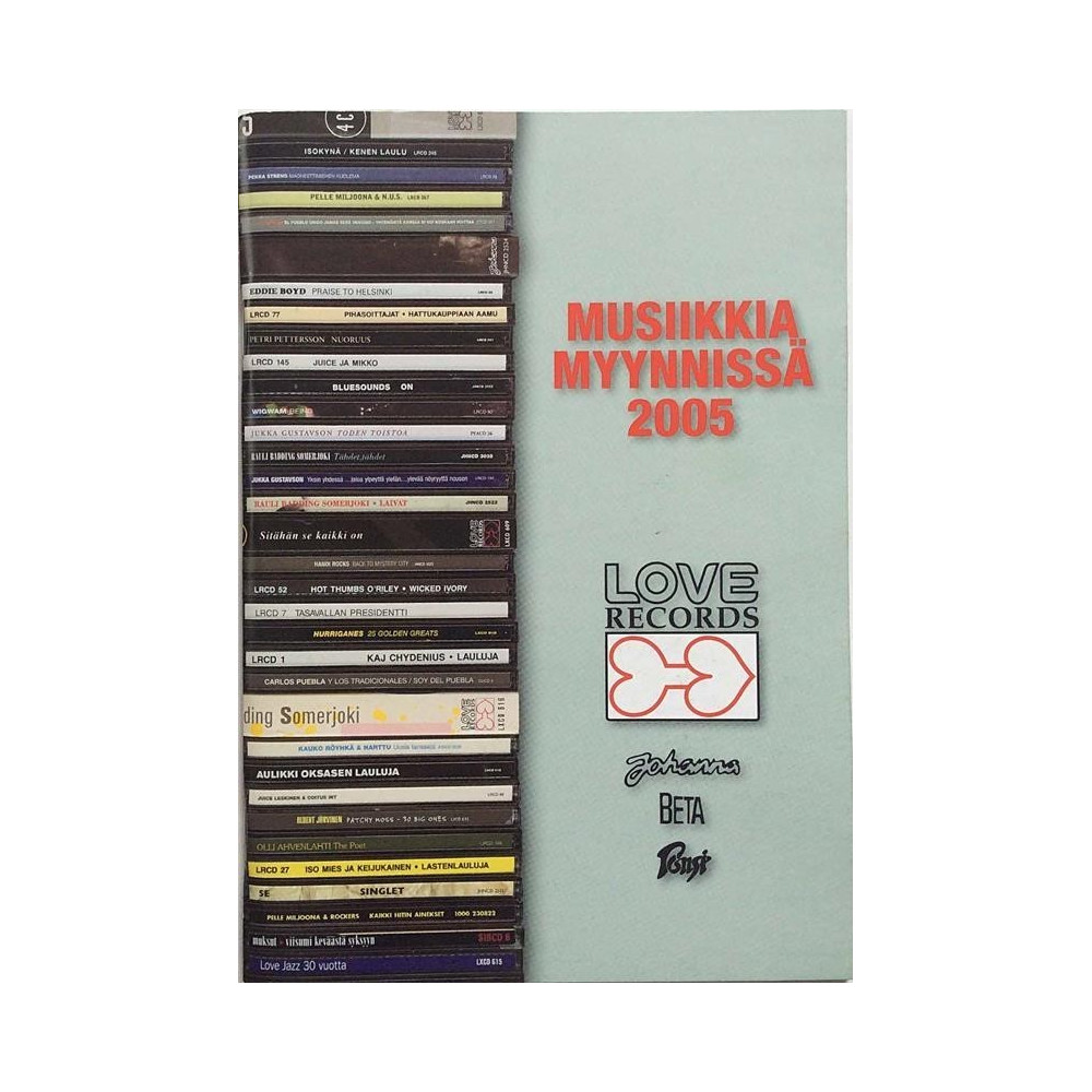 Musiikkia myynnissä 2005: Love Records luettelo  kansi EX sisäsivut EX Käytetty kirja