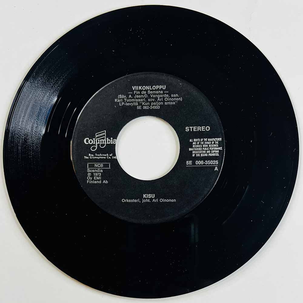 Kisu 1973 5E 006-35025 Viikonloppu / Niin Moni Sydän begagnad singelskiva