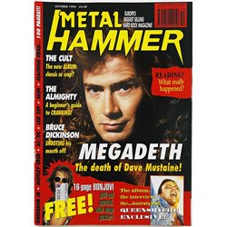Metal Hammer 1994 October Megadeth, Bruce Dickinson, Dinosaur JR, Cult aikakauslehti