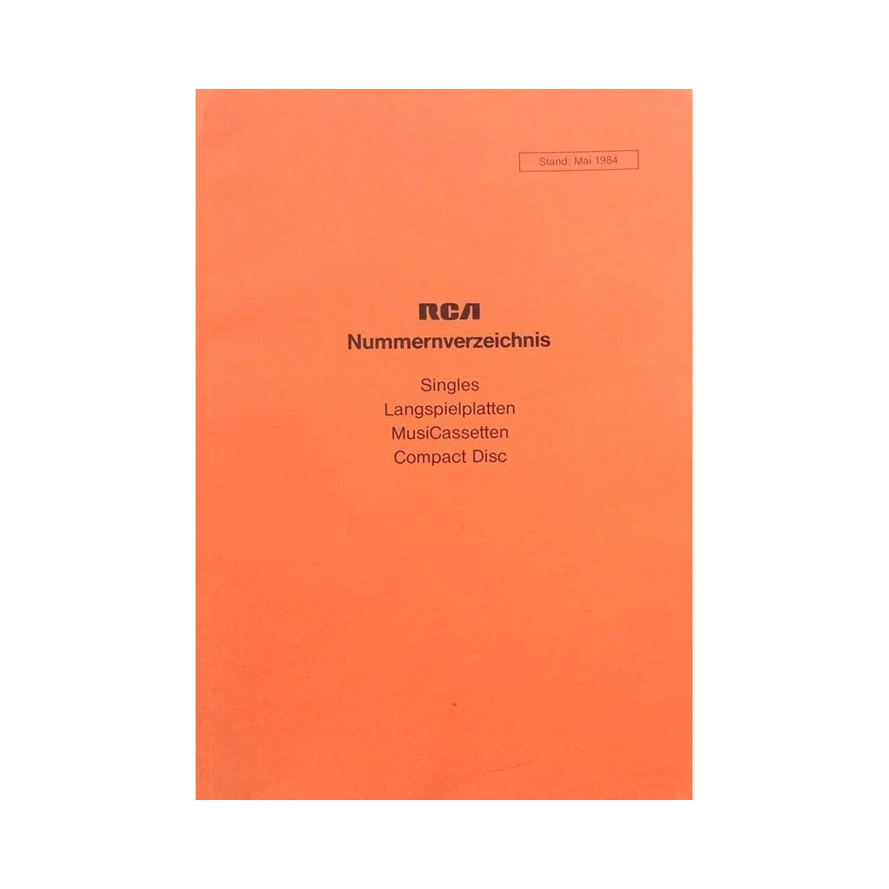 RCA Nummernverzeichnis : Singles Langspielplatten MusiCassetten CD - Used book