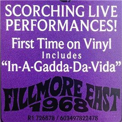 Iron Butterfly LP Fillmore East 1968 vinyl LP