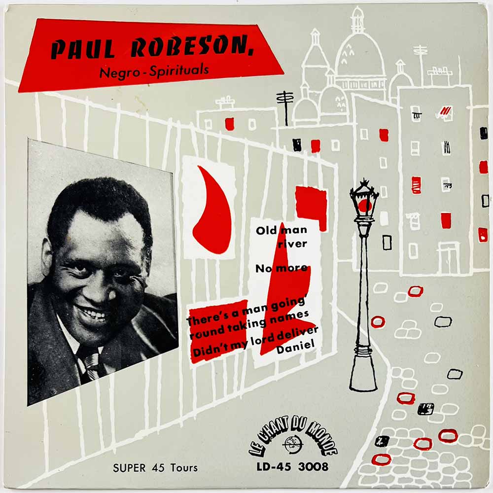 Robeson Paul vinyylisingle Negro Spirituals, Old man river EP  kansi EX- levy EX- käytetty vinyylisingle PS