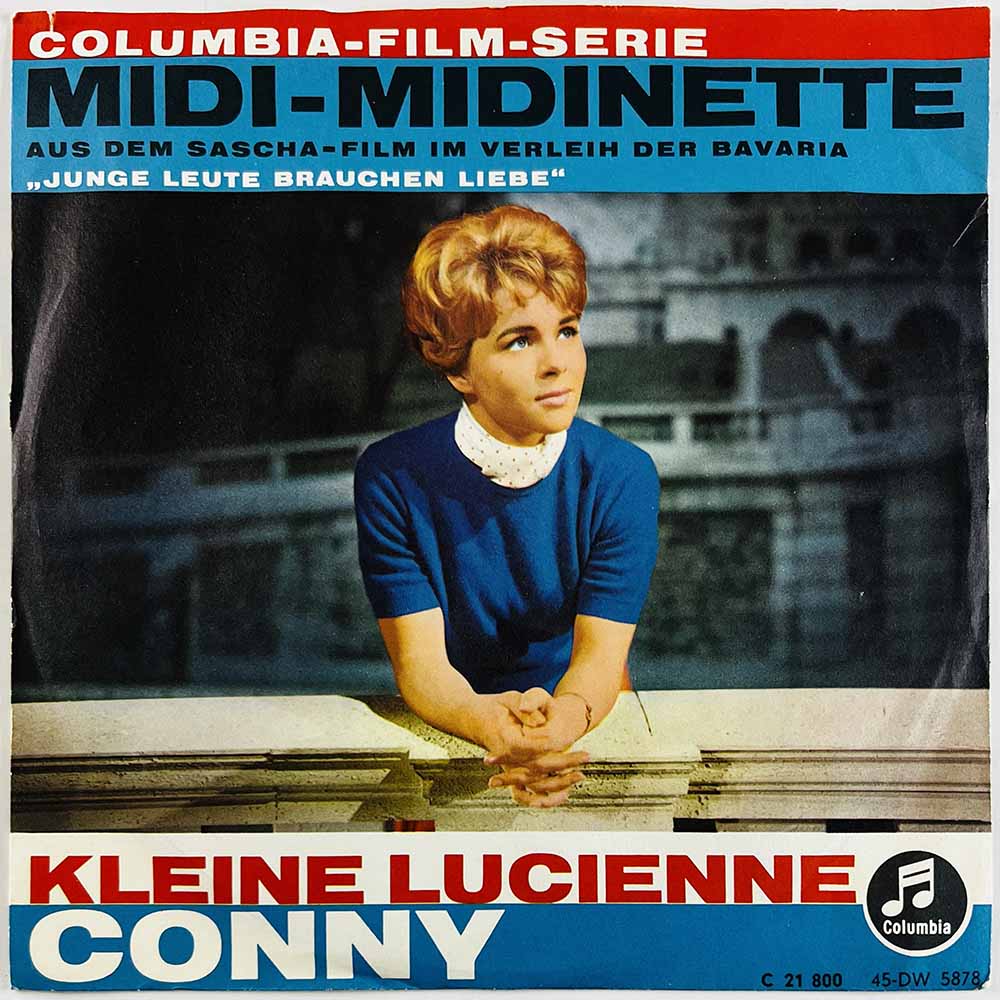 Conny Froboess vinyylisingle Midi-Midinette / Kleine Lucienne  kansi VG+ levy EX- käytetty vinyylisingle PS