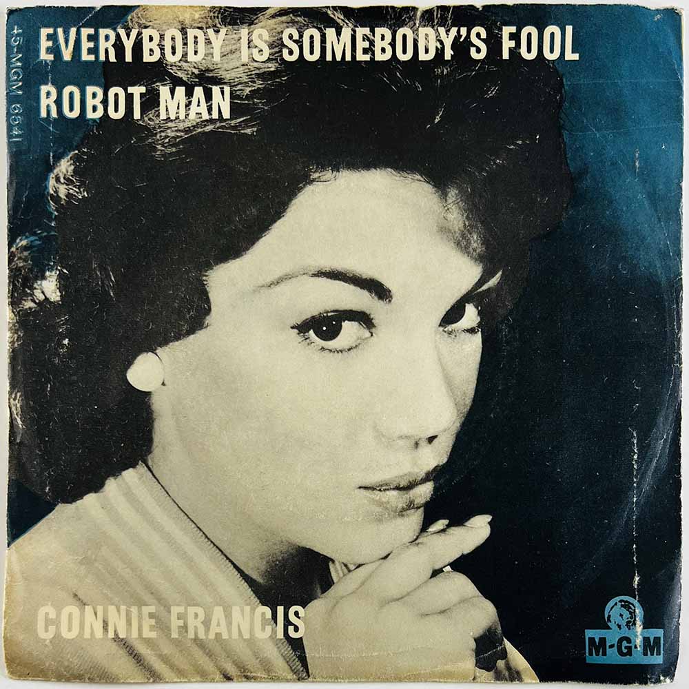 Francis Connie vinyylisingle Robot Man / Everybody's Somebody's Fool  kansi VG levy EX- käytetty vinyylisingle PS