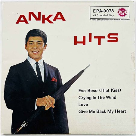 Anka Paul Anka Hits EP - vinyylisingle kuvakannella