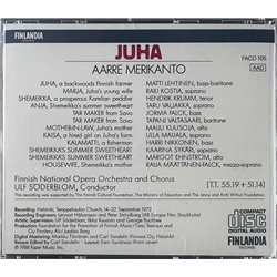 Aarre Merikanto, Finnish National Opera Orchestra And Chorus CD Juha 2CD  kansi EX levy EX Käytetty CD