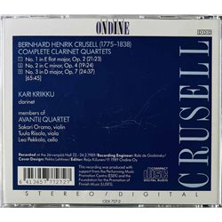 Bernhard Henrik Crusell, Kari Kriikku 1989 ODE 727-2 Complete Clarinet Quartets CD Begagnat