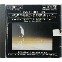 Jean Sibelius, Lahti Symphony Orch., Osmo Vänskä CD Violin Concerto In D Minor, Op. 47 (Both Versions)  kansi EX levy EX Käytett