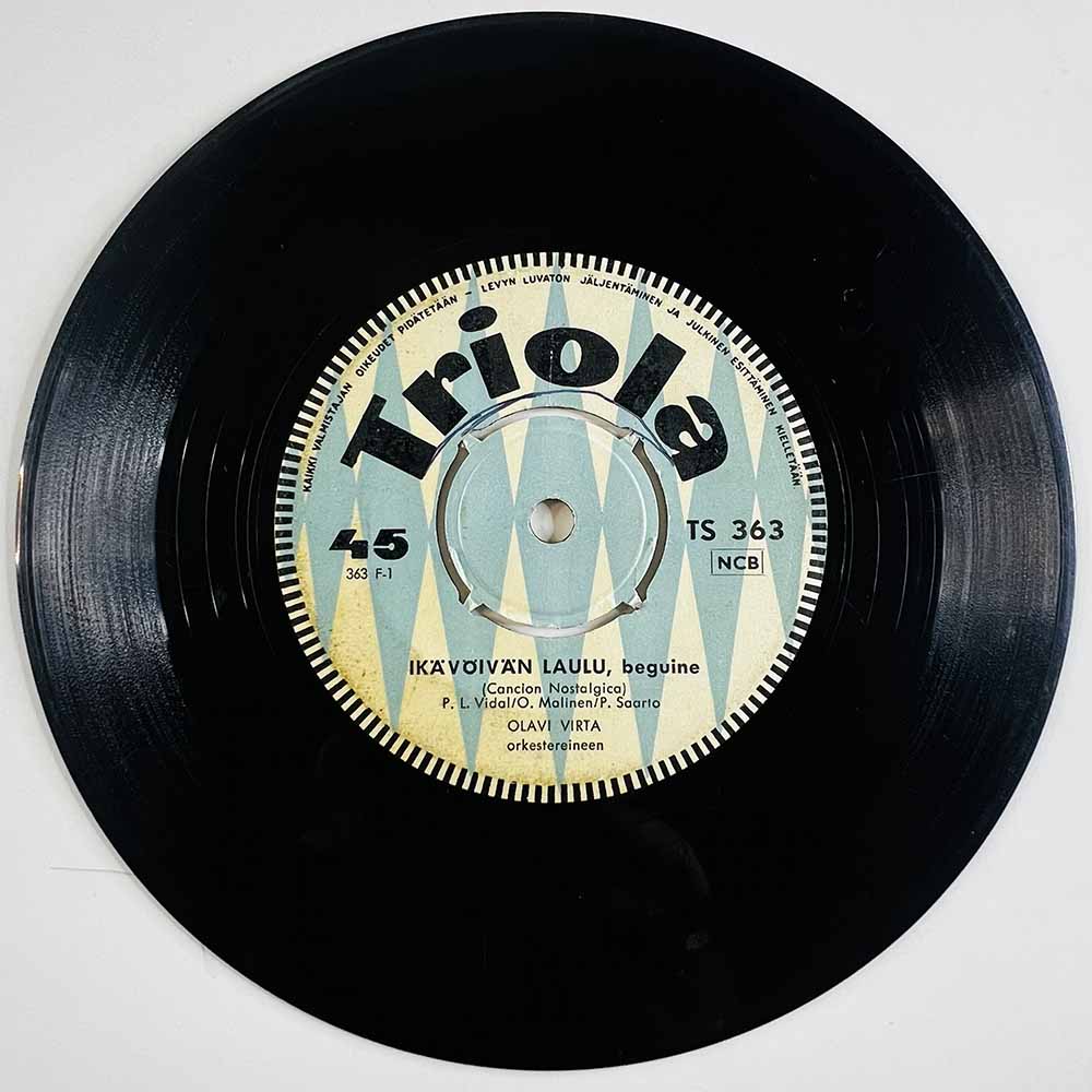 Virta Olavi Käytetty 7” ei kuvakantta Ikävöivän laulu / Pieni talo Portugalissa  kansi Ei kuvakantta levy VG vinyylisingle