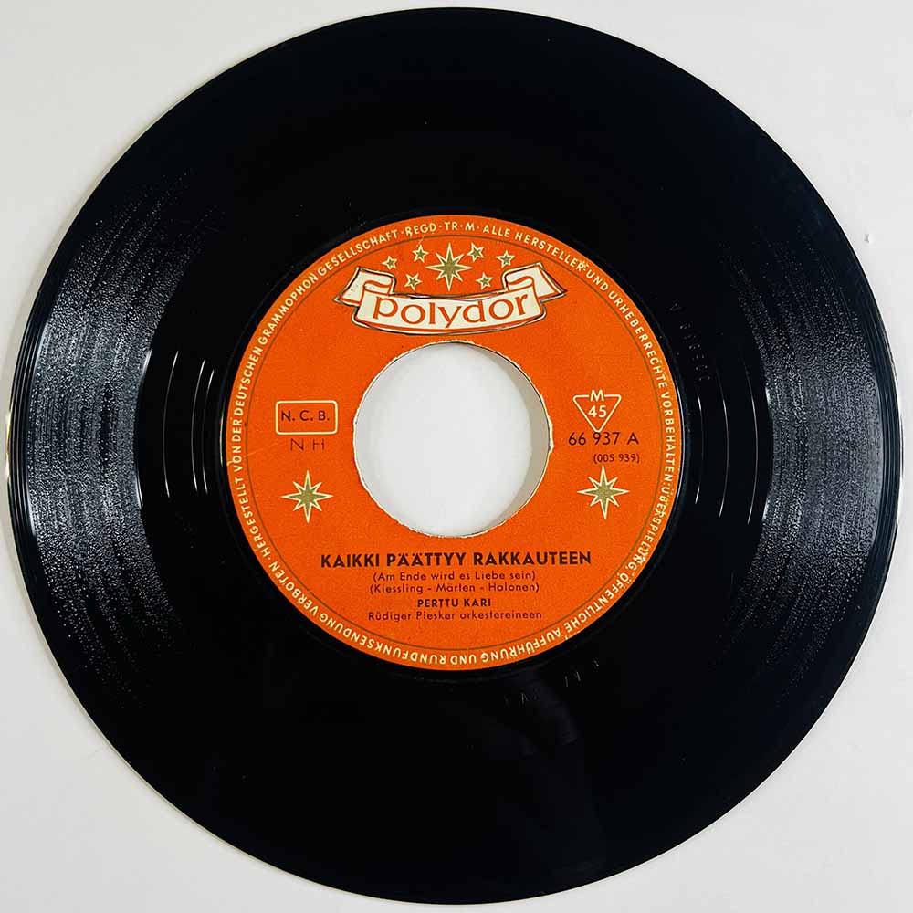 Perttu Kari ( Tapani Perttu ) 1962 NH 66 937 Kaikki päättyy rakkauteen / On toiveeni hartain begagnad singelskiva