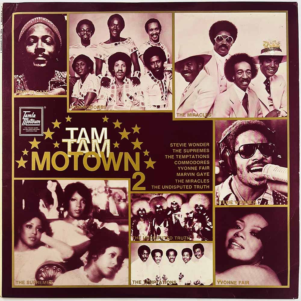 Supremes, Stevie Wonder, Temptations LP Tam Tam Motown 2  kansi VG+ levy EX Käytetty LP