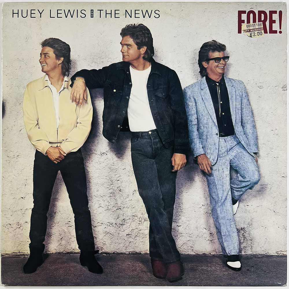Huey Lewis And The News LP Fore!  kansi VG+ levy EX Käytetty LP